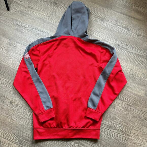 NHL Red Wings Hockey Hooded Zip Up Sweatshirt Mens Small Red Activewear Hoodie - Picture 4 of 10